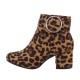 High-heeled ankle boots - leopard